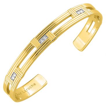 Bracelet rigide plaqué or et oxydes Guy Laroche - G13043.10