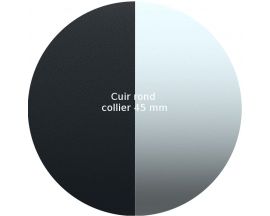 Cuir collier Les Georgettes - Marine mat/Ruthénium 45 mm