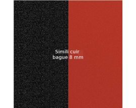 Simili cuir bague 8 mm Les Georgettes - Paillettes noires/Rouge