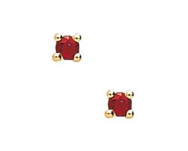 Boucles d'oreilles boutons or & rubis - 1805R