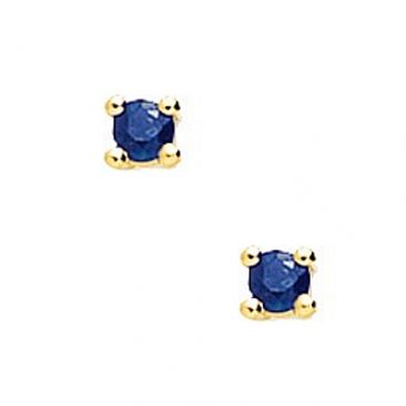 Boucles d'oreilles boutons or & saphir(s) - 1805S