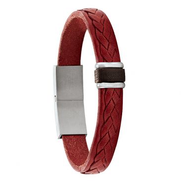 Bracelet acier cuir & bois Jourdan - JH150017B