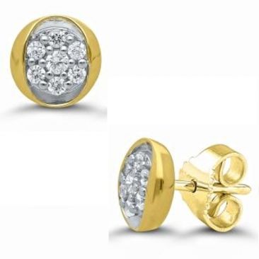 Boucles d'oreilles boutons diamant(s) or Stepec - aHedIPEUj dt oj
