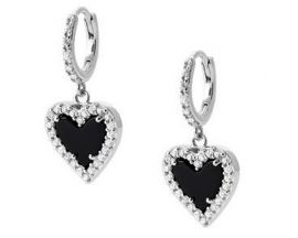 Boucles d'oreilles coeurs créoles argent oxydes Stepec - BXOOTPS
