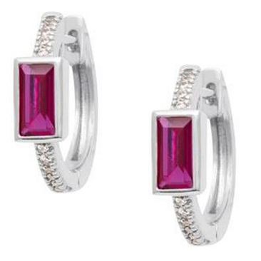 Boucles d'oreilles créoles argent oxydes Stepec - BXOUEIP