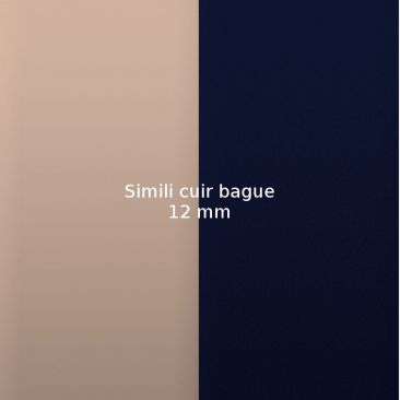 Simili cuir bague 12 mm Les Georgettes - Poudre/Ombre bleutée