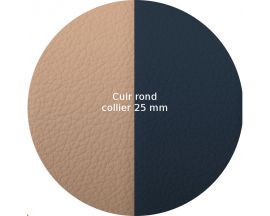 Cuir collier Les Georgettes - Poudre/Ombre bleutée 25 mm