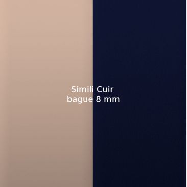 Simili cuir bague 8 mm Les Georgettes - Poudre/Ombre bleutée