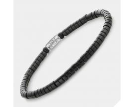 Bracelet perles Rebel & Rose Slice the Black Stone 4 mm - RR-40073-S