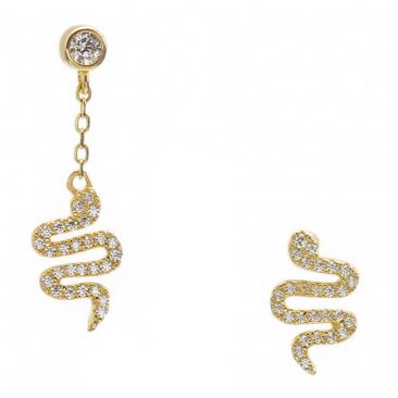 Boucles d'oreilles serpents argent & oxydes LINEARGENT - 18377-A