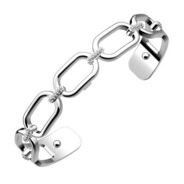Bracelet manchette Les Georgettes - Chaine Précieuses finition argent 8 mm