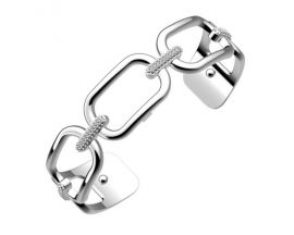 Bracelet manchette Les Georgettes - Chaine Précieuses finition argent 14 mm