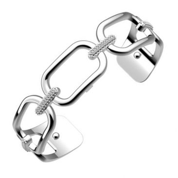 Bracelet manchette Les Georgettes - Chaine Précieuses finition argent 14 mm