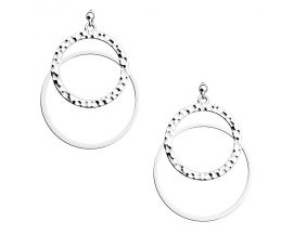 Boucles d'oreilles Les Georgettes - Pure martelée finition argent 25 mm