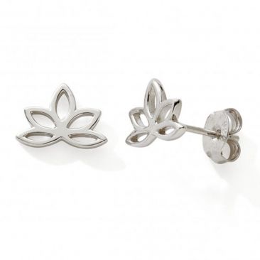 Boucles d'oreilles argent boutons fleurs de lotus Stepec - cJPIP