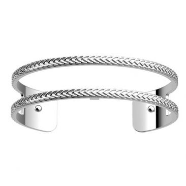 Bracelet manchette Les Georgettes - Pure tresse finition argent 14 mm