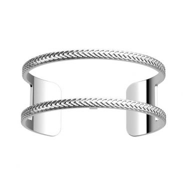Bracelet manchette Les Georgettes - Pure tresse finition argent 25 mm
