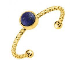Bague acier doré lapis lazuli Robbez Masson - 437146