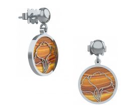Boucles d'oreilles pendants acier & pierres naturelles Stepec - IK 525