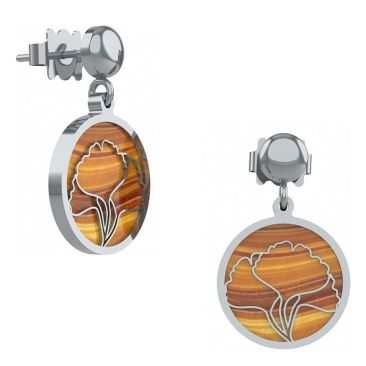 Boucles d'oreilles pendants acier & pierres naturelles Stepec - IK 525