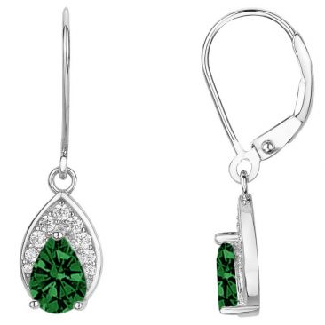 Boucles d'oreilles pendants argent & oxydes - 70400525