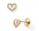 Boucles d'oreilles boutons coeur or oxydes Stepec - nBPXTSv