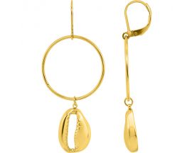Boucles d'oreilles pendants acier doré - 435503