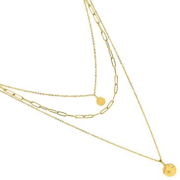 Collier acier doré - 432165