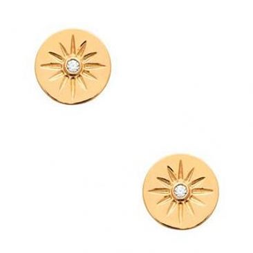 Boucles d'oreilles boutons plaqué or oxydes Stepec - IUXIEBP