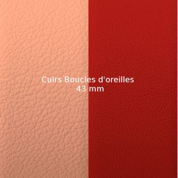 Cuirs boucles d'oreilles 43 mm Les Georgettes - Barbe à papa/Rouge acidulé