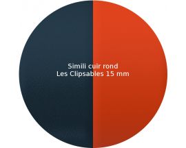 Simili Cuir jeton Les Clipsables/Les bagues Les Georgettes - Bleu nocturne/Mocha 16 mm