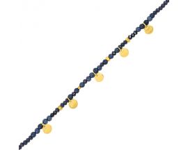 Bracelet acier doré lapis lazuli - 433748