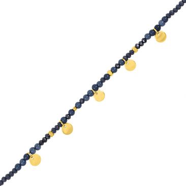 Bracelet acier doré lapis lazuli - 433748