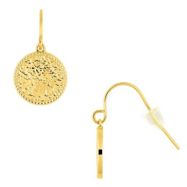Boucles d'oreilles pendants acier doré - 435233