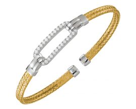 Bracelet jonc argent doré oxydes Charles Garnier - AGF170099B