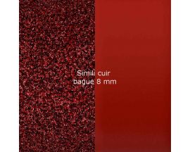 Simili cuir bague 8 mm Les Georgettes - Rouge pailleté/Ecarlate