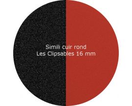 Simili Cuir bague jonc Les Georgettes - Paillettes noires/Rouge 16 mm