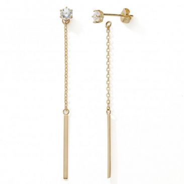 Boucles d'oreilles pendants or oxydes Stepec - nBBIXE 