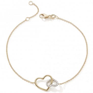 Bracelet or coeurs oxydes Stepec - nBBIBU