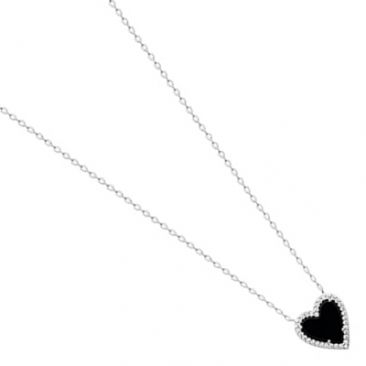 Collier coeur argent et oxydes Stepec - TSJUEIOU