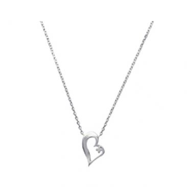 Collier coeur argent et oxyde Stepec - TSBBXSOU