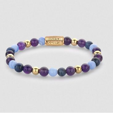 Bracelet perles Rebel & Rose Are Violets Blue 6 mm - RR-60109-G