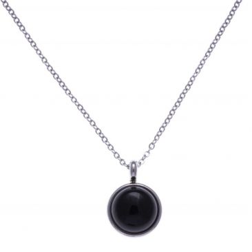 Collier acier et onyx Stepec - IG 417