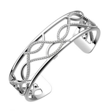 Bracelet manchette Les Georgettes - Ondes Précieuses finition argent 14 mm