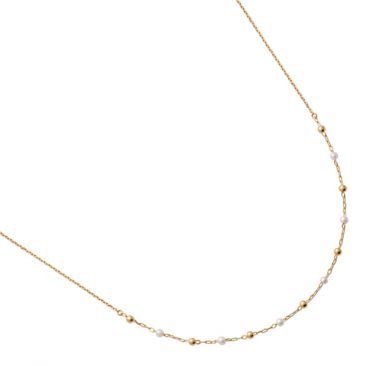 Collier plaqué or perles Stepec - ESJOJBOU