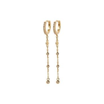 Boucles d'oreilles pendants plaqué or et oxydes - IXOBOBP