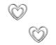 Boucles d'oreilles boutons coeur argent - SJPPUSPP