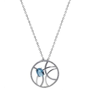 Collier argent oxydes LINEARGENT - 18840-PE