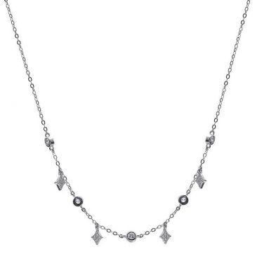 Collier argent oxydes LINEARGENT - 18980-W-C