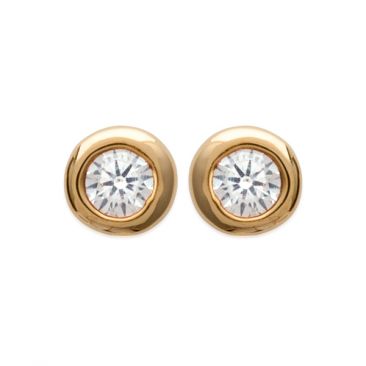 Boucles d'oreilles boutons plaqué or oxydes Stepec - IUBBUBPI